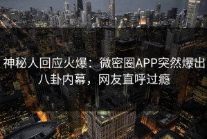 神秘人回应火爆：微密圈APP突然爆出八卦内幕，网友直呼过瘾