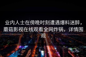 业内人士在傍晚时刻遭遇爆料迷醉，蘑菇影视在线观看全网炸锅，详情围观