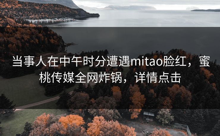 当事人在中午时分遭遇mitao脸红，蜜桃传媒全网炸锅，详情点击