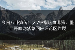 今日八卦疯传！大V被指热血沸腾，墨西哥暗网紧急回应评论区炸裂
