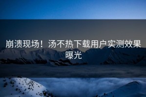 崩溃现场！汤不热下载用户实测效果曝光