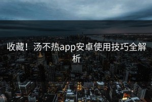 收藏！汤不热app安卓使用技巧全解析