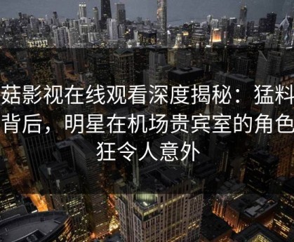 蘑菇影视在线观看深度揭秘：猛料风波背后，明星在机场贵宾室的角色疯狂令人意外