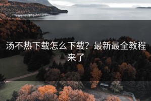 汤不热下载怎么下载？最新最全教程来了