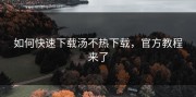 如何快速下载汤不热下载，官方教程来了