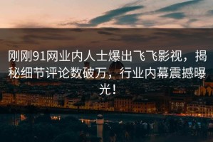 刚刚91网业内人士爆出飞飞影视，揭秘细节评论数破万，行业内幕震撼曝光！