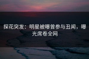 探花突发：明星被曝曾参与丑闻，曝光席卷全网