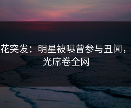 探花突发：明星被曝曾参与丑闻，曝光席卷全网
