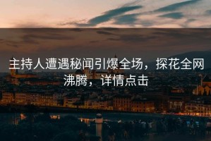 主持人遭遇秘闻引爆全场，探花全网沸腾，详情点击