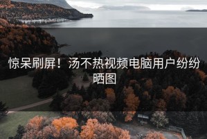 惊呆刷屏！汤不热视频电脑用户纷纷晒图