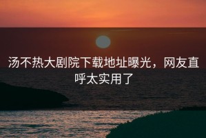 汤不热大剧院下载地址曝光，网友直呼太实用了
