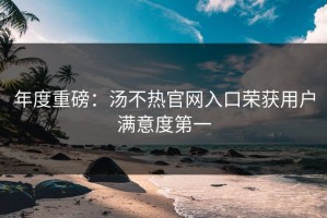 年度重磅：汤不热官网入口荣获用户满意度第一