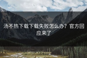 汤不热下载下载失败怎么办？官方回应来了