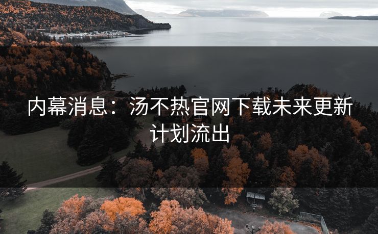 内幕消息：汤不热官网下载未来更新计划流出