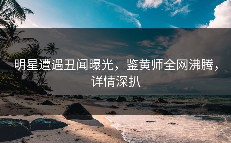 明星遭遇丑闻曝光，鉴黄师全网沸腾，详情深扒