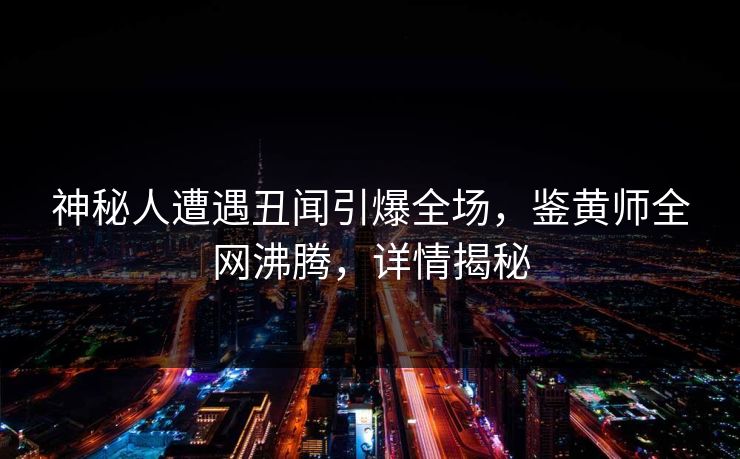 神秘人遭遇丑闻引爆全场，鉴黄师全网沸腾，详情揭秘