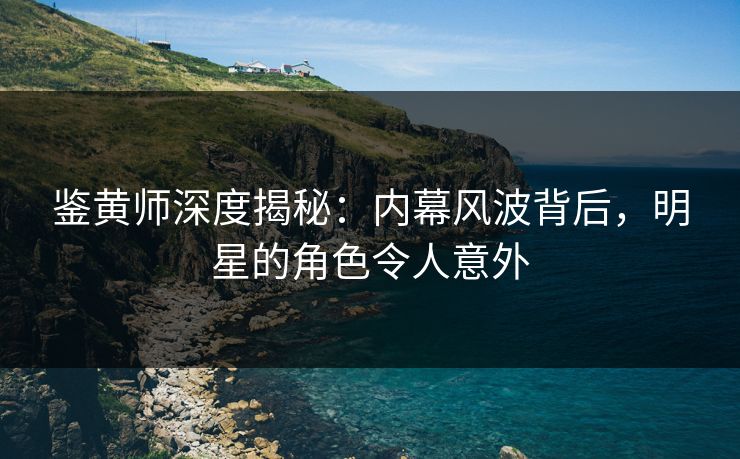 鉴黄师深度揭秘：内幕风波背后，明星的角色令人意外