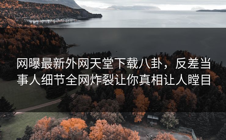 网曝最新外网天堂下载八卦，反差当事人细节全网炸裂让你真相让人瞠目