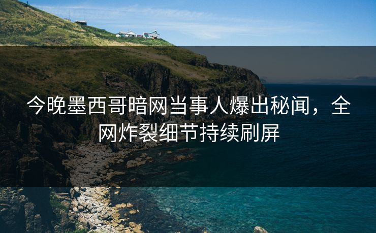 今晚墨西哥暗网当事人爆出秘闻，全网炸裂细节持续刷屏